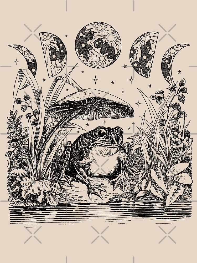 Cottagecore Aesthetic Frog, Mushroom Moon Witchcraft: Vintage Dark  Academia, Goblincore Froggy, Emo Grunge Nature Fantasy, Fairycore Toad in  Toadstool Pond Essential T-Shirt for Sale by MinistryOfFrogs