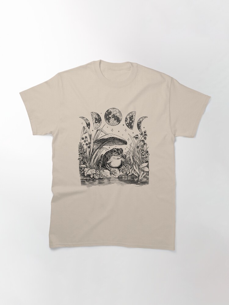 Alternate view of Cute Cottagecore Aesthetic Frog Mushroom Moon Witchy Vintage - Dark Academia Goblincore Witchcraft Froggy - Emo Grunge Nature Fantasy - Fairycore Toad Toadstool Pond  Classic T-Shirt