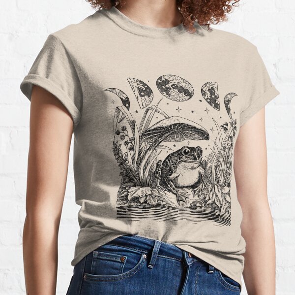 Vintage Fashion Mushroom Print Oversized T Shirt EGrunge Aesthetic