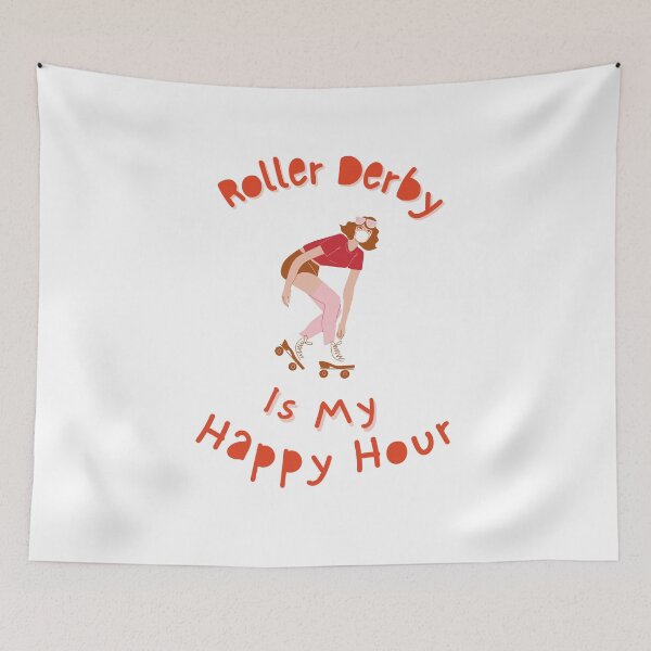 Item preview, Roller Derby Is My Happy Hour Red designed and sold by AMERZAGUE DESIGN.