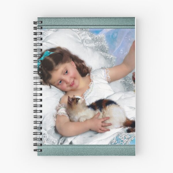 Item preview, Petite Fille et Chat by Emile Munier Remastered Xzendor7 Classical Art Old Masters Reproductions designed and sold by Xzendor7 Digital Art Creations.