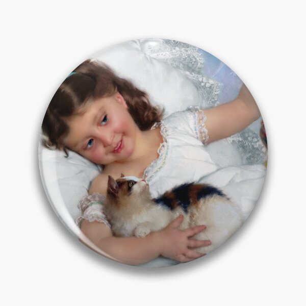 Item preview, Petite Fille et Chat by Emile Munier Remastered Xzendor7 Classical Art Old Masters Reproductions designed and sold by Xzendor7 Digital Art Creations.