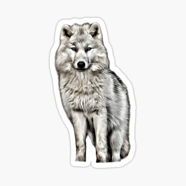 Pegatina «lobo blanco kawaii» de CasualMadness | Redbubble