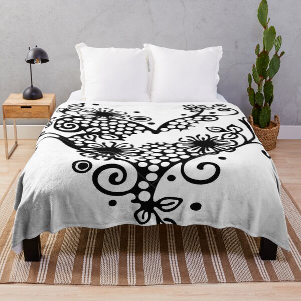Item preview, Corazón Flor Blanco y Negro designed and sold by bgyg.