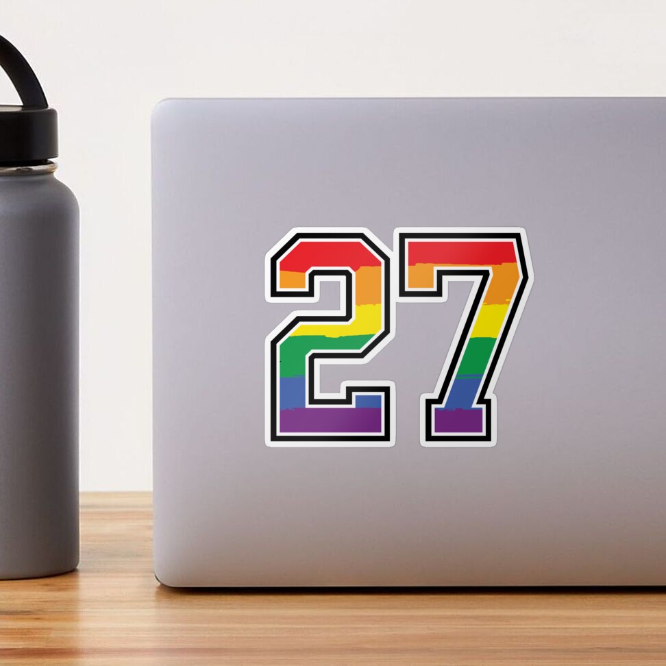 Number 27 Rainbow LGBT pride twenty seven