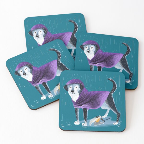 Item preview, April Angel Raincoat Puppy Dog Cards and stickers designed and sold by belettelepink.
