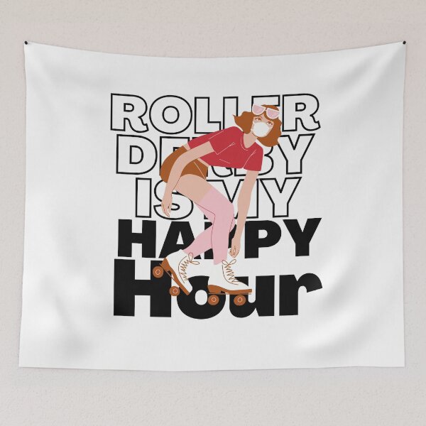 Item preview,  Roller Derby Is My Happy Hour Red designed and sold by AMERZAGUE DESIGN.