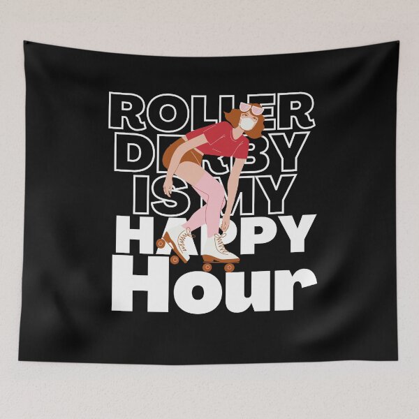 Item preview,  Roller Derby Is My Happy Hour Red designed and sold by AMERZAGUE DESIGN.