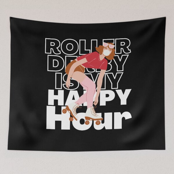 Item preview,  Roller Derby Is My Happy Hour Red designed and sold by AMERZAGUE DESIGN.