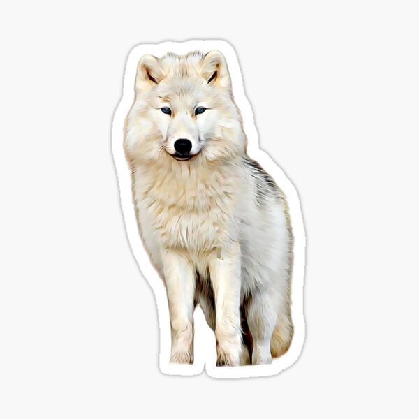 Pegatina «lobo blanco kawaii» de CasualMadness | Redbubble