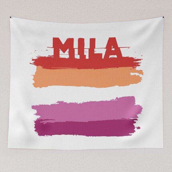 Item preview, Mila lesbian name Rainbow LGBT pride designed and sold by LoveIsColorful.