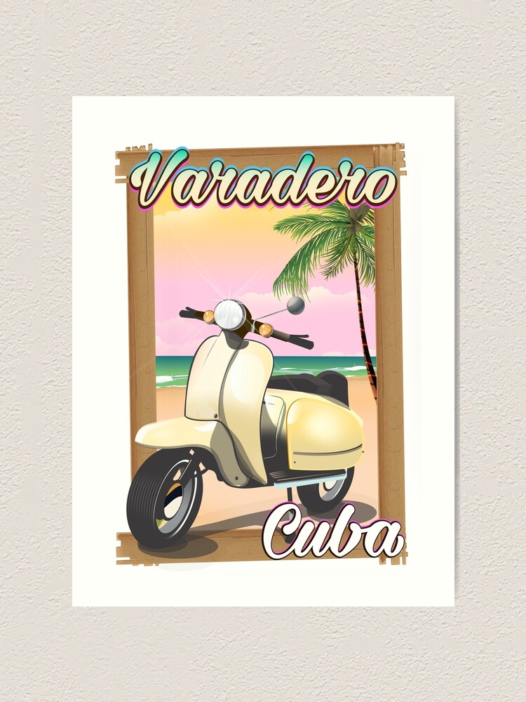 "Varadero Cuban vintage scooter." Art Print by vectorwebstore Redbubble