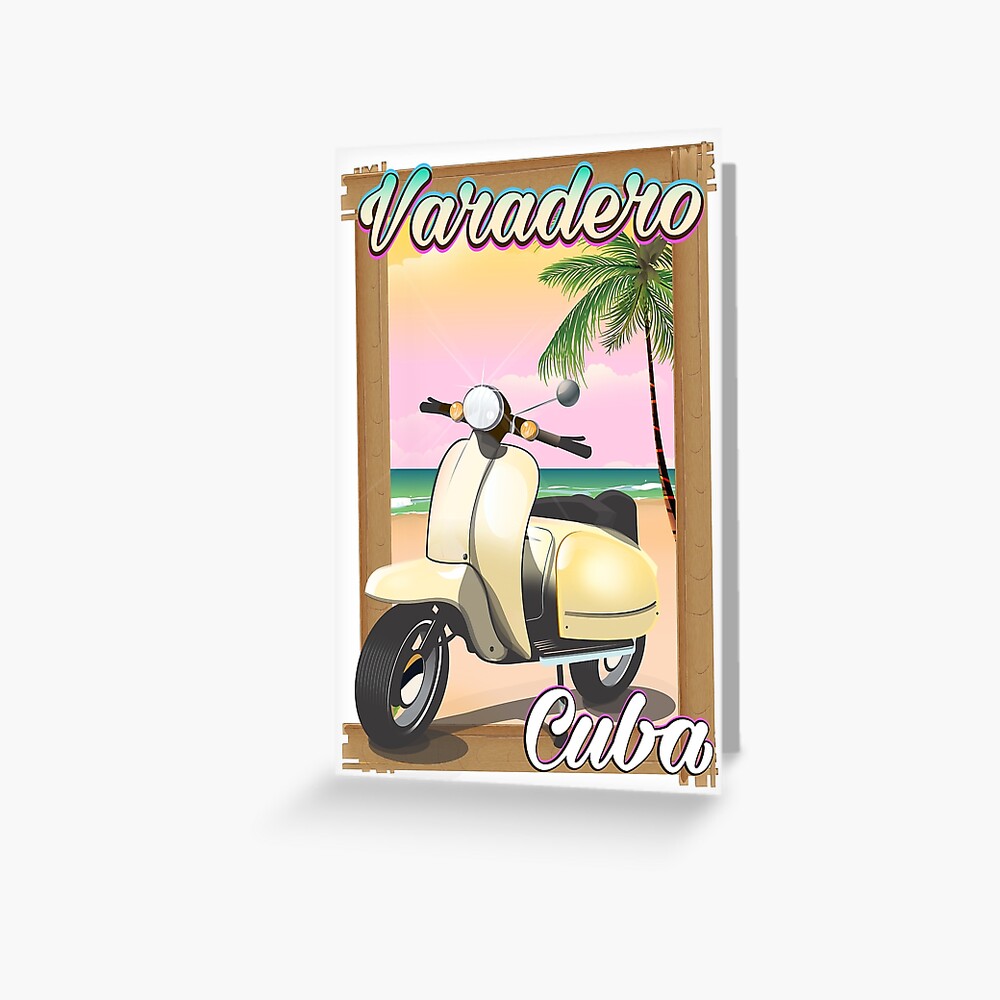 "Varadero Cuban vintage scooter." Greeting Card for Sale by