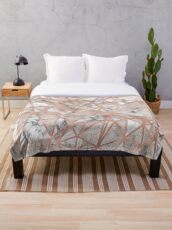 Zerbrochene Marmorstücke Geometrischer Rose Gold Design Fleecedecke