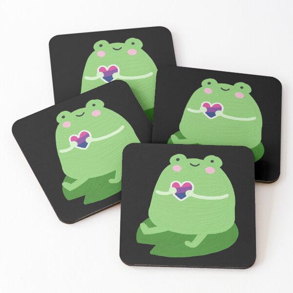 Item preview, Bi Flag Heart Rough Acrylic Frog designed and sold by Infuriating.