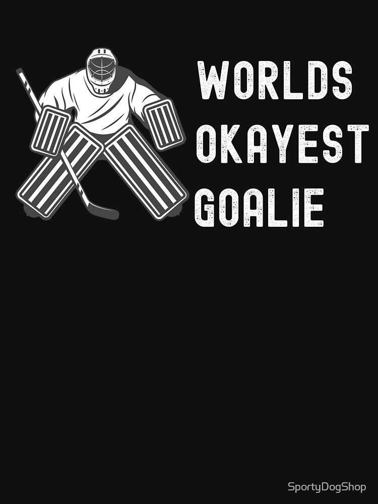 World's Okayest Goalie Hockey Jersey Black/Purple/White