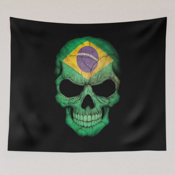 Item preview, Brazilian Flag Skull designed and sold by JeffBartels.