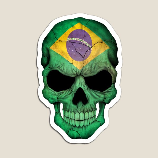 Artikel-Vorschau von Brasilianische Flagge Schädel, designt und verkauft von JeffBartels.