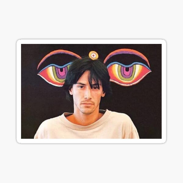 Artikel-Vorschau von Keanu Reeves mit großen Augen, designt und verkauft von Rashkin.