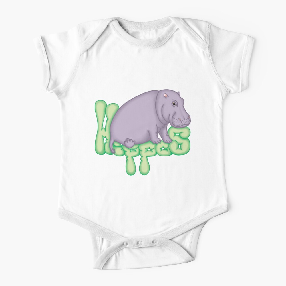Squashy Hippo - Green Baby One-Piece