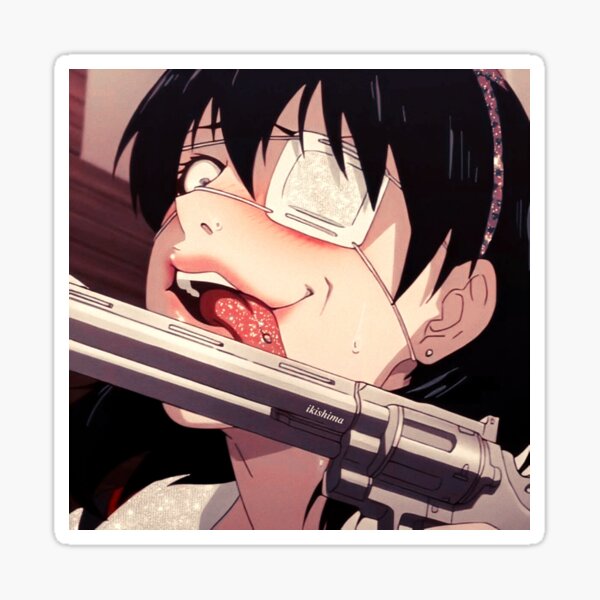 Anime Girl Gun Sticker By Teenagelegacy Redbubble