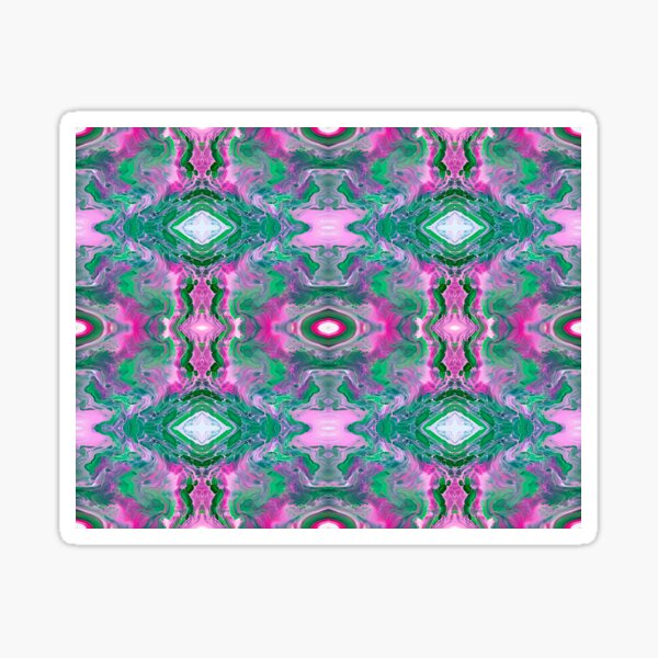 Green, Pink, and White Painting Sticker