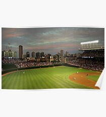 Wrigley Field in der Dämmerung Poster