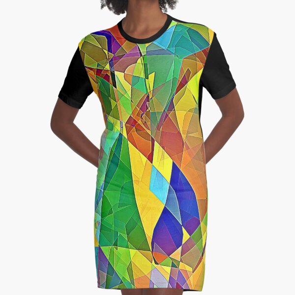 Stained Glass Calamity Graphic T-Shirt Dress