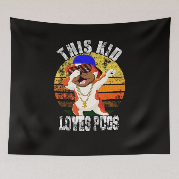Item preview, This Kid Loves Pugs Vintage Pug designed and sold by Pugstuff.