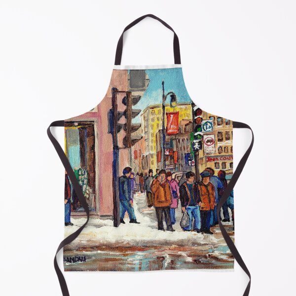 Item preview, DOWNTOWN MONTREAL WINTER SCENE ST CATHERINE STREET designed and sold by Carole Spandau.
