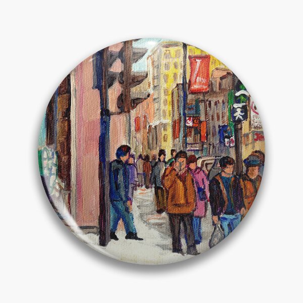 Item preview, DOWNTOWN MONTREAL WINTER SCENE ST CATHERINE STREET designed and sold by Carole  Spandau.