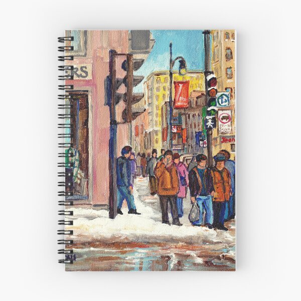 Item preview, DOWNTOWN MONTREAL WINTER SCENE ST CATHERINE STREET designed and sold by Carole  Spandau.