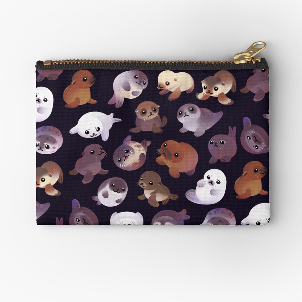 Seal pup - dark Zipper Pouch