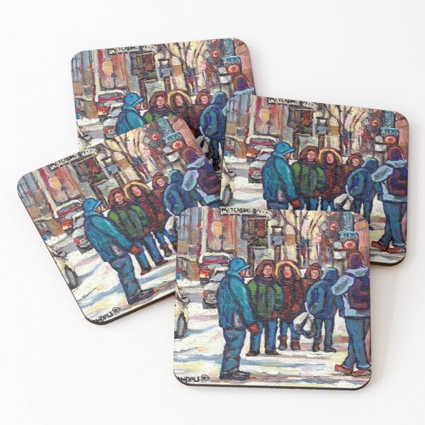 Item preview, BEST MONTREAL WINTER SCENES DOWNTOWN METCALFE STREET SCENE designed and sold by Carole  Spandau.