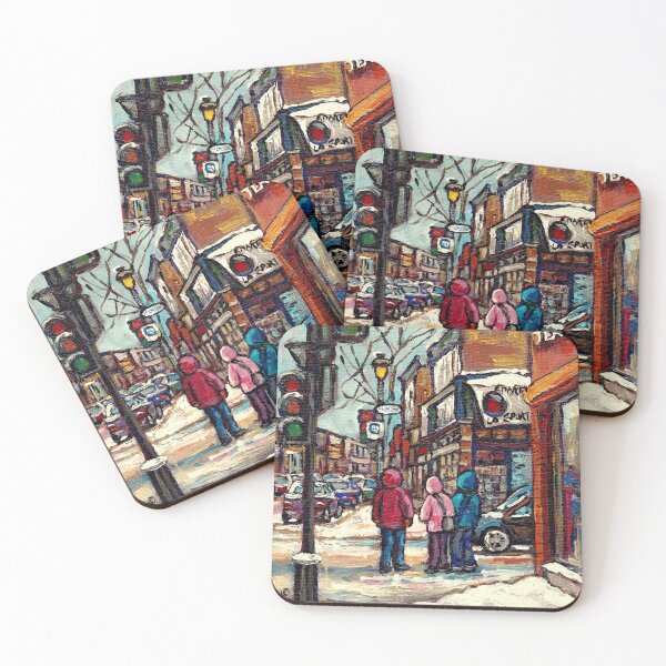 Item preview, MONTREAL VERDUN WINTER SCENE WELLINGTON STREET designed and sold by Carole  Spandau.