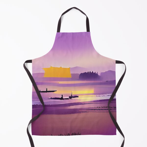 Artikelvorschau, titel: ruhige minimalistische plakatkunst lila und goldener sonnenaufgang am strand entworfen und verkauft von AIArtwork21.