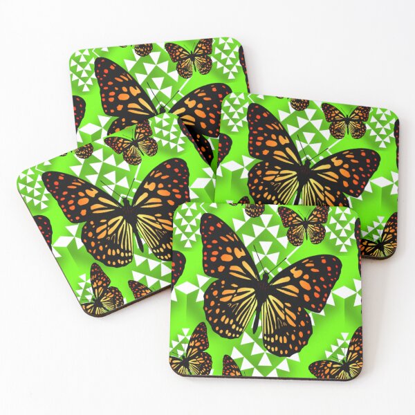 Item preview, Lime Green / White  / Fire Color  Native Butterfly Design  designed and sold by JMWCD.