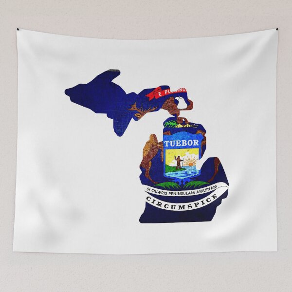 Item preview, Michigan Map Flag designed and sold by BeccaDaniels.