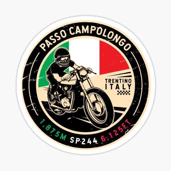 Passo Campolongo Italy, Campolongo Pass, Motorcycle Sticker for Sale by  KrisSidDesigns