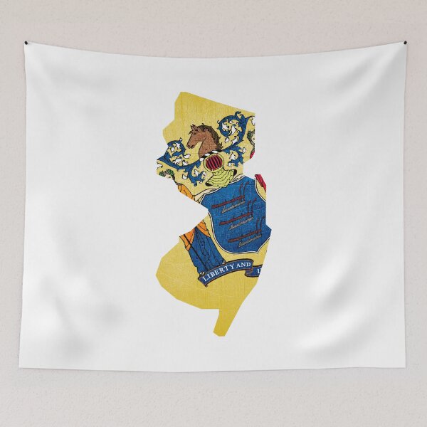 Item preview, New Jersey Map Flag designed and sold by BeccaDaniels.