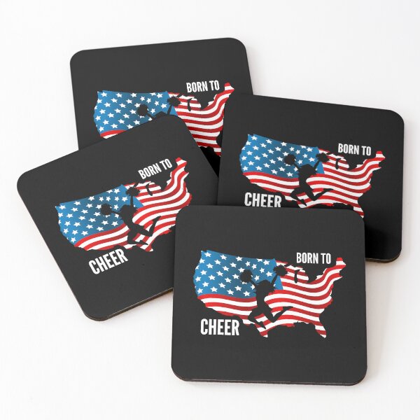 Item preview, Born to cheer American flag cheerleader silhouette designed and sold by portrait4you.