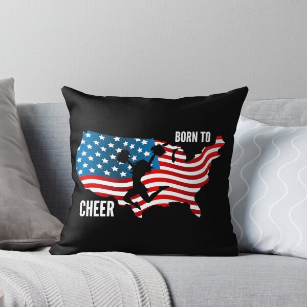 Item preview, Born to cheer American flag cheerleader silhouette designed and sold by portrait4you.