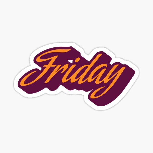 Friday Venerdì in Orange Sticker