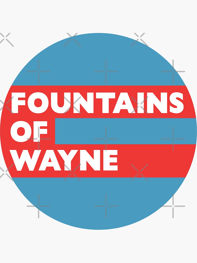 "Fountains of Wayne Red & White" Sticker by larapontiff Redbubble