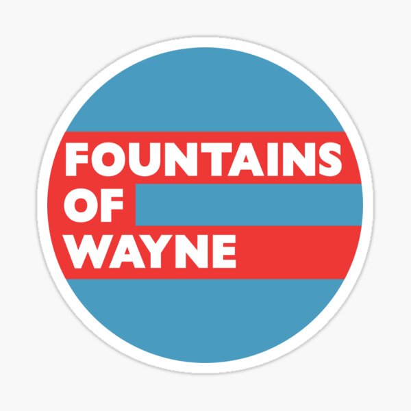 "Fountains of Wayne Red & White" Sticker by larapontiff Redbubble