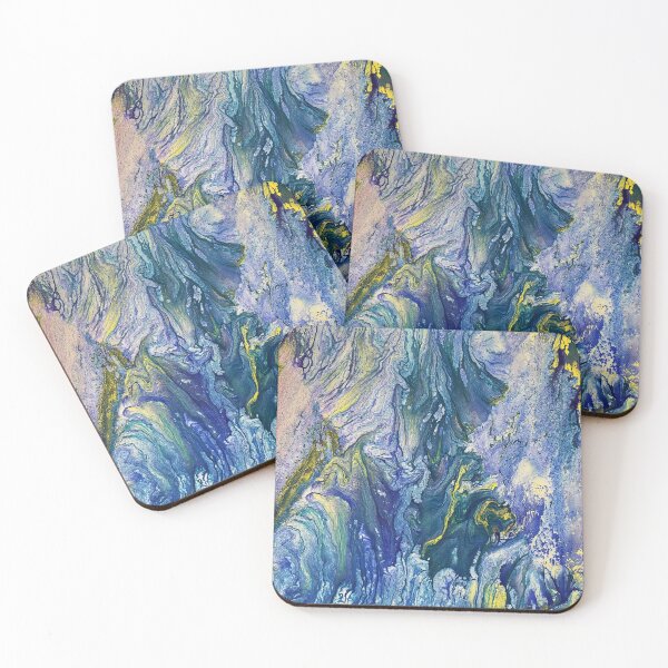 Item preview, Blue Inferno abstract acrylic on canvas designed and sold by Color Splash Gallery.