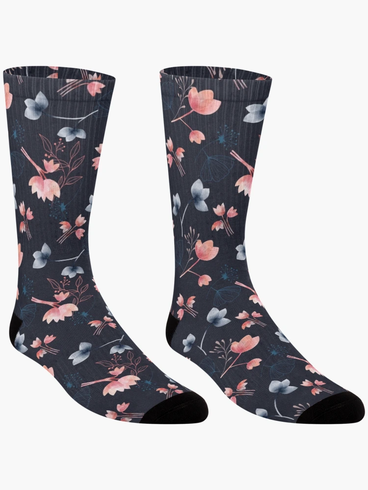 Thumbnail 3 of 5, Socks, Beautiful Spring Floral Pattern Decor designed and sold by PatternTale.