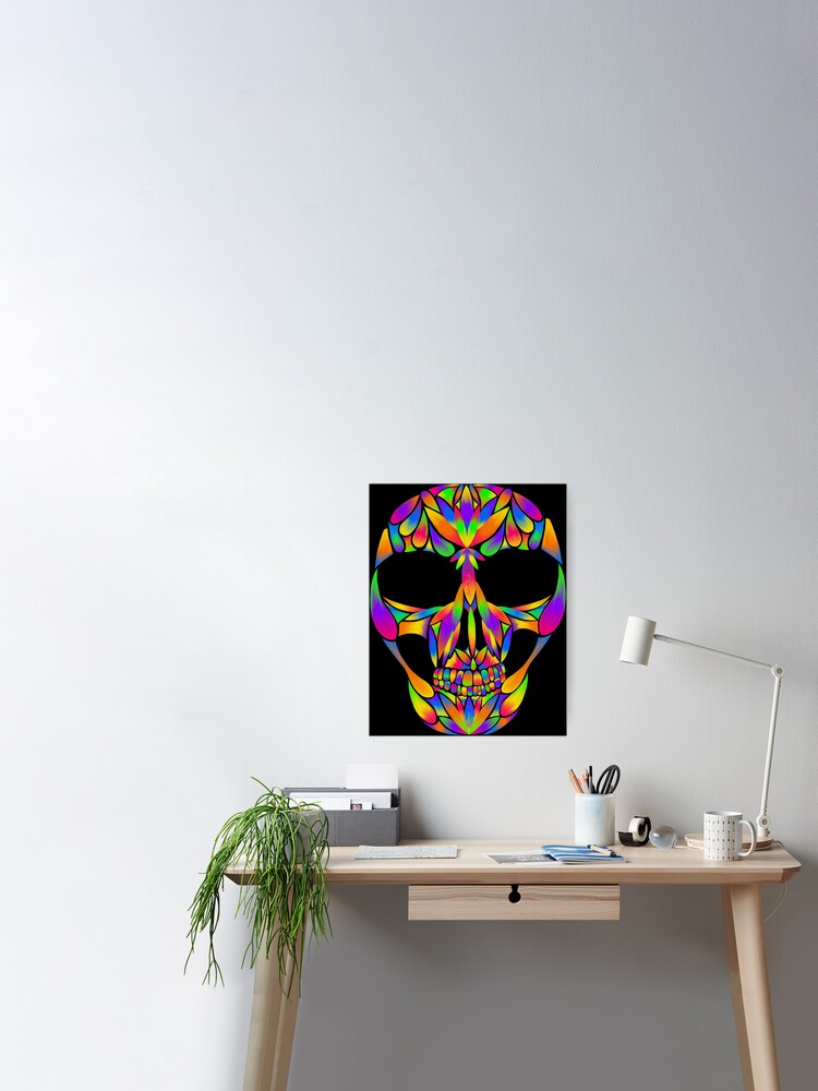Oil Pastel & Watercolor Neon Sugar Skulls 