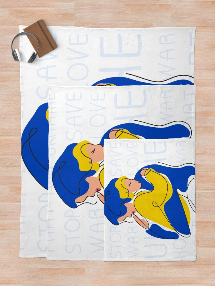 Thumbnail 5 of 6, Throw Blanket, Pray for Ukraine designed and sold by ReydaDesign.