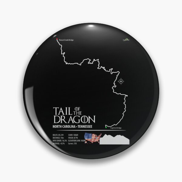 Item preview, Tail of the Dragon Road US 129 Motorcycle Sports Car Trail Map Art Print   designed and sold by AlemaaArt.